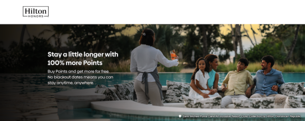 Hilton Honors Buy Points Promotion — Up to 100% Bonus with Maximum 300,000 Points before September 25, 2026