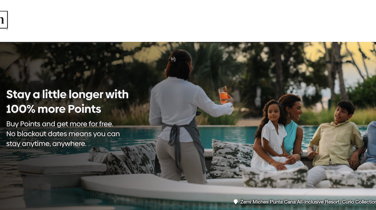 Hilton Honors Buy Points Promotion — Up to 100% Bonus with Maximum 300,000 Points before September 25, 2026