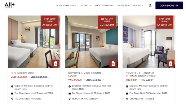 Accor+ Red Hot Rooms — Up to 50% Off Across Asia-Pacific & Beyond August 18,2026 Update