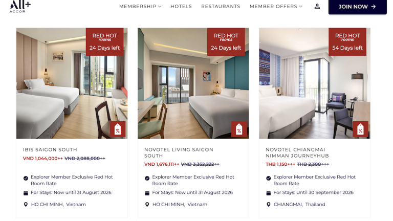 Accor+ Red Hot Rooms — Up to 50% Off Across Asia-Pacific & Beyond August 18,2026 Update